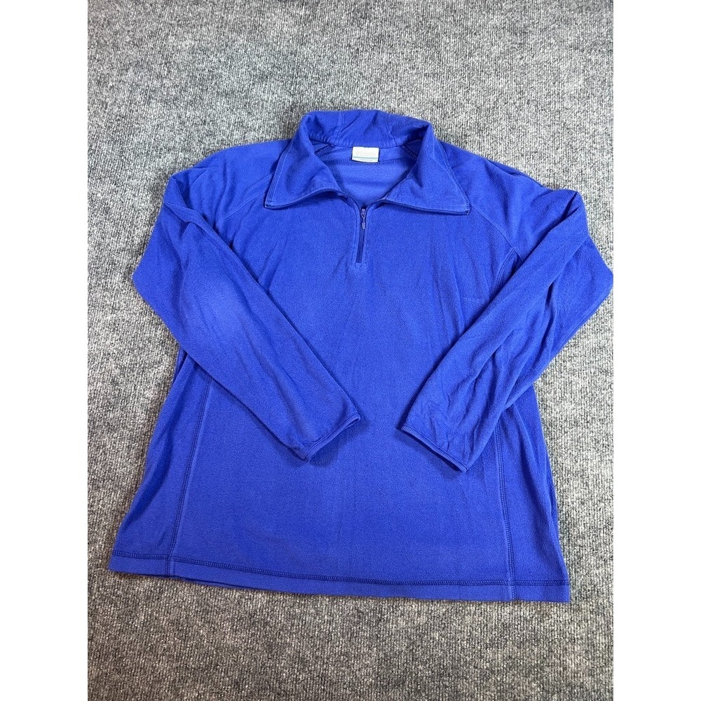 Columbia Mens XL Blue Fleece Quarter Zip Pullover Sweater Outdoor Hiking Gorpcor